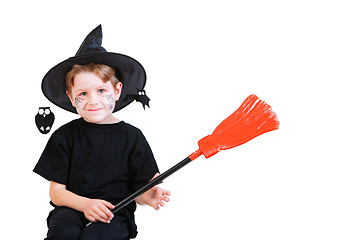 Image showing Halloween studio portrait of cute boy