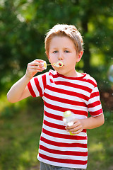 Image showing Blowing soap bubbles