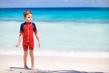 Image showing Little boy at beach