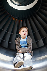 Image showing Boy inside turbine