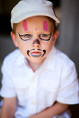 Image showing Boy with face painted