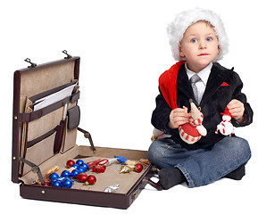 Image showing Young businessman ready for Christmas