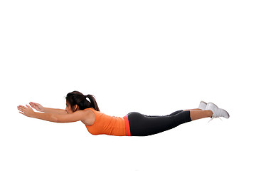 Image showing Yoga back stretching exercise fitness