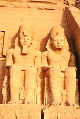 Image showing Landmark of the famous Ramses II statues at Abu Simbel in Egypt