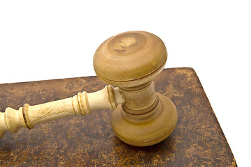 Image showing Old book and gavel 