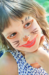 Image showing happy child with funny painted face