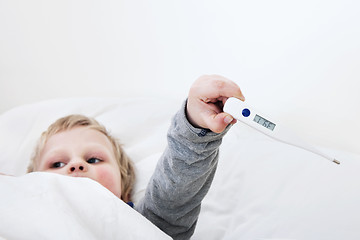 Image showing Feverish boy