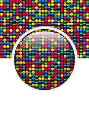 Image showing Glass Circle Button Colorful Dots