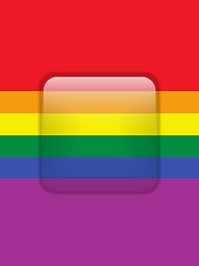 Image showing Square Glass Glossy Button Gay