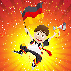 Image showing Germany Sport Fan with Flag and Horn