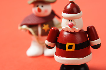 Image showing Santa and Snowman