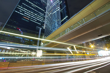 Image showing Modern skyscrapers and traffic in downtown of Hong Kong