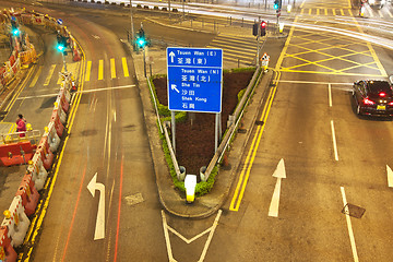 Image showing Traffic in modern city at night