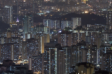 Image showing Hong Kong apartments at night