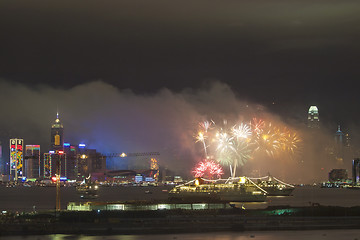 Image showing Chinese New Year Fireworks in Hong Kong