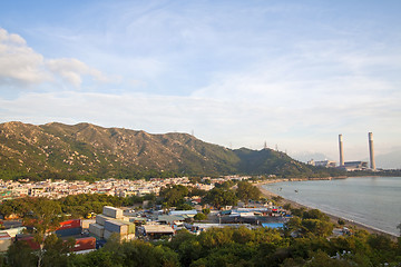 Image showing Power Station and mountain landscape in Hong Kong