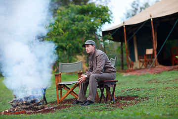 Image showing Man on safari vacation