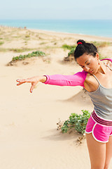 Image showing Beach workout