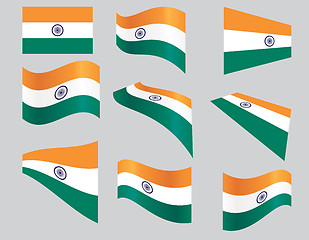 Image showing set of Indian flags