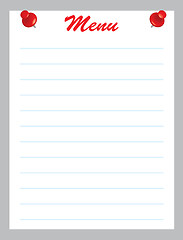 Image showing blank menu 