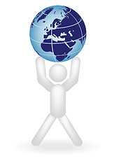 Image showing man holding globe