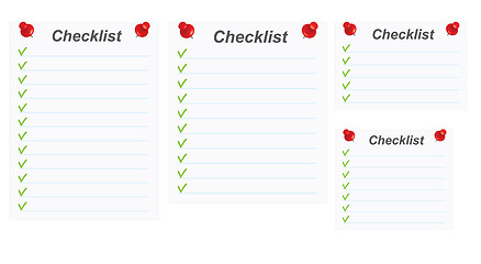 Image showing set of blank checklists