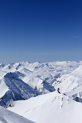 Image showing Snowy mountains. Caucasus Mountains, Georgia