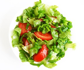 Image showing Healthy vegetarian Salad on the white plate 