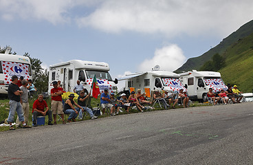 Image showing People wating for the cyclists