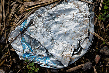 Image showing old crumpled aluminium