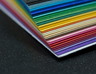 Image showing stack of colored paper