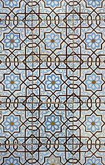 Image showing Traditional Portuguese glazed tiles