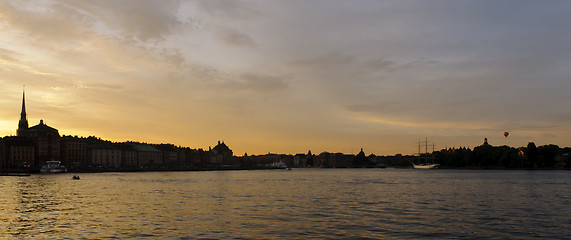 Image showing Stockholm cityscape at sunset