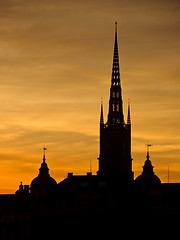 Image showing Stockholm cityscape at sunset