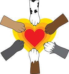 Image showing Paws and Heart