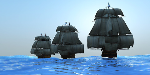 Image showing Ships in Sail