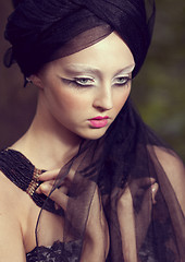 Image showing beautiful girl with creative make-up mask