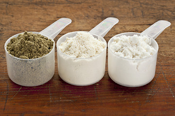 Image showing scoops of protein powder