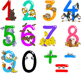 Image showing numbers with cartoon animals