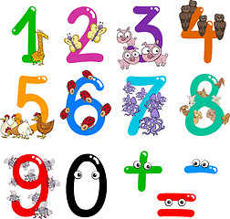 Image showing numbers with cartoon animals