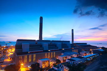 Image showing coal power station and night blue sky 