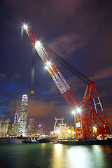 Image showing lifting ship in hong kong harbour
