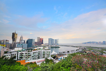 Image showing Macau Tower Convention and Sai Van bridge 