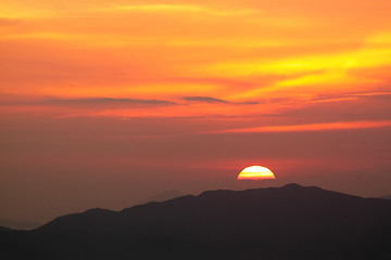 Image showing sunset in the mountain