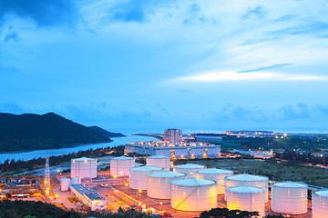 Image showing oil tank at night