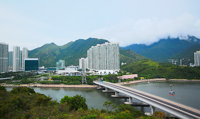 Image showing downtown city and traffic bridge