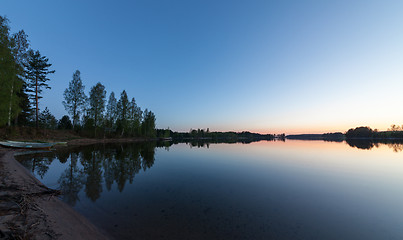 Image showing Blue Lake and Sky, sunrise