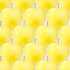 Image showing Seamless pattern of fresh yellow apples