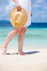 Image showing Close up of woman at beach