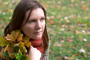 Image showing Beautiful young woman in the park